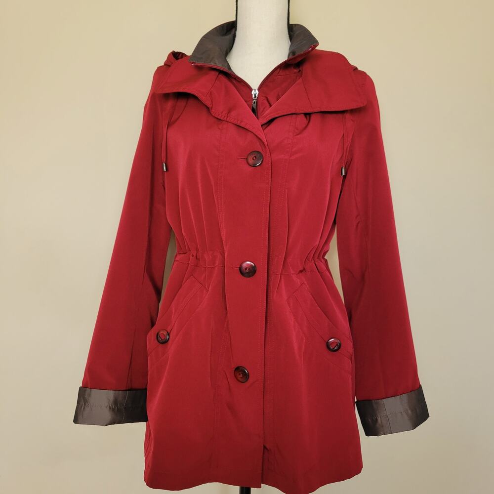 St John's Bay Size S Women's Jacket Anorak Hooded Pockets Full Zip Lined